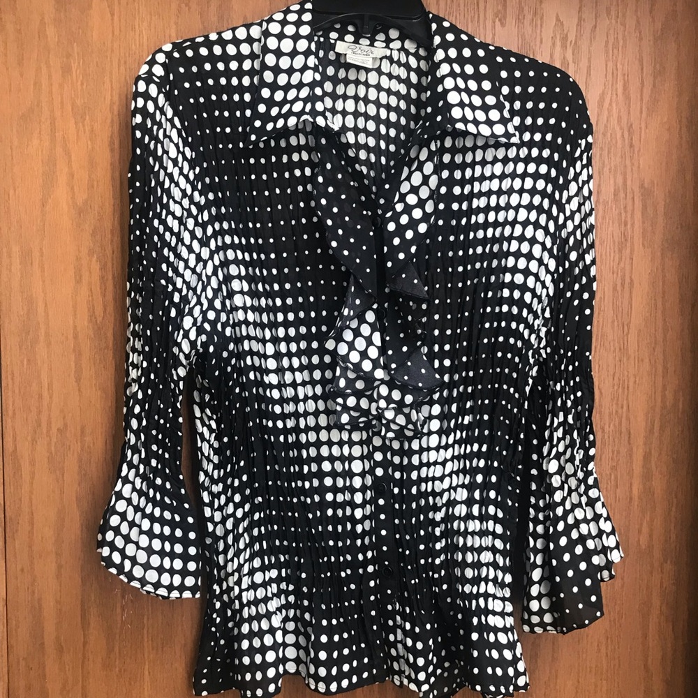 Black and White Polka Dot Top